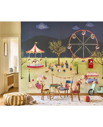 Ref.OUTT202996907NW estancia decorada con mural feria nocturna acabado Multicolor, once upon a time 3