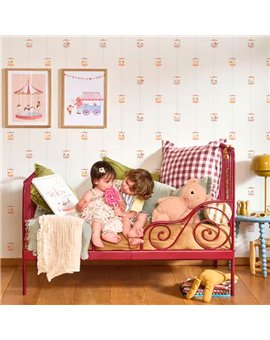 Ref.OUTT202836889 ambiente real con barquillas de feria sobre fondo Blanco en tonos Azul, Rojo, Amarillo, Beige y Rosa
