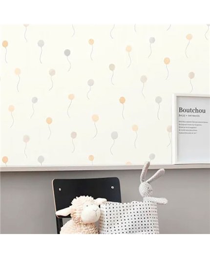 Ref.OUTT202841221 estancia decorada con globos Beige y Gris y fondo Blanco, once upon a time 3