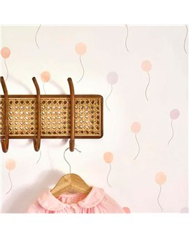 Ref.OUTT202844500 ambiente con once upon a time 3 globos Rosa, Salmón, Lila, Beige y Gris sobre fondo Blanco