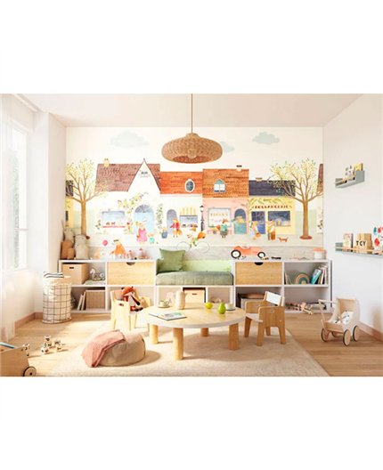 Ref.OUTT203023707NW foto de ambiente mural calle del pueblo once upon a time 3 en Multicolor