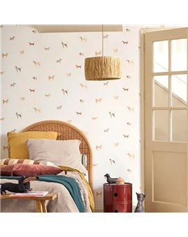 Ref.OUTT202871515 estancia decorada con perros Beige, Gris y Topo y fondo Blanco, once upon a time 3
