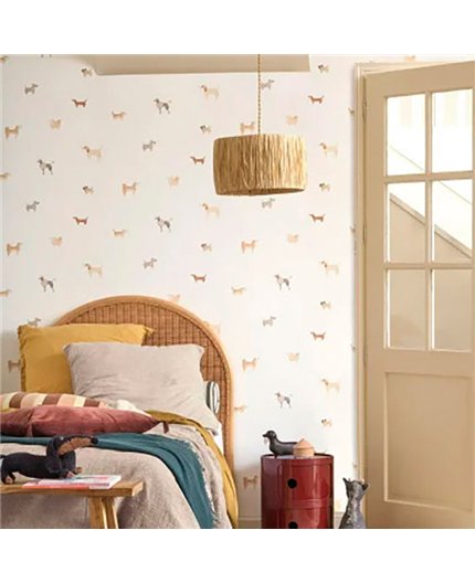 Ref.OUTT202871515 estancia decorada con perros Beige, Gris y Topo y fondo Blanco, once upon a time 3