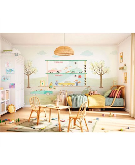 Ref.OUTT203018707NW foto de ambiente mural garaje once upon a time 3 en tono Multicolor