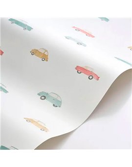 Ref.OUTT202886808 foto de ambiente coches antiguos once upon a time 3 fondo Blanco con Verde, Ocre, Rojo y Beige