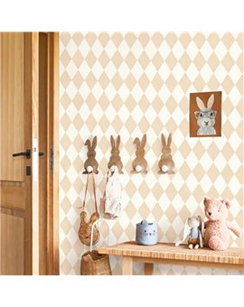 Ref.OUTT202941333 ambiente con once upon a time 3 rombos arlequín Beige sobre fondo Blanco