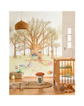 Ref.OUTT203006505NW estancia decorada con mural árbol casita en tono Multicolor, once upon a time 3