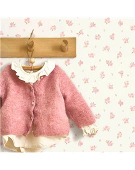 Ref.OUTT202924444 foto de ambiente florecillas once upon a time 3 fondo Blanco con Rosa, Salmon, Violeta y Ocre