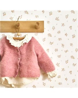 Ref.OUTT202921404 ambiente real de florecillas once upon a time 3, sobre fondo Blanco en tonos Rosa, Ocre y Gris