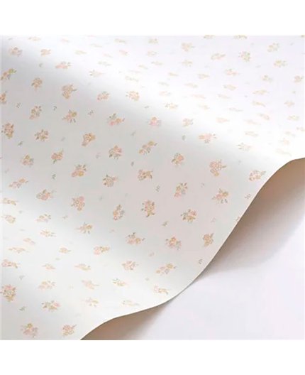 Ref.OUTT202921404 ambiente con once upon a time 3 florecillas Rosa, Ocre y Gris sobre fondo Blanco