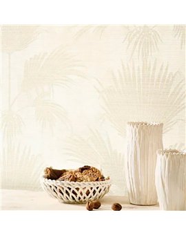Ref.CANP202651111 ambiente con canopee palmeras Beige sobre fondo Blanco Roto