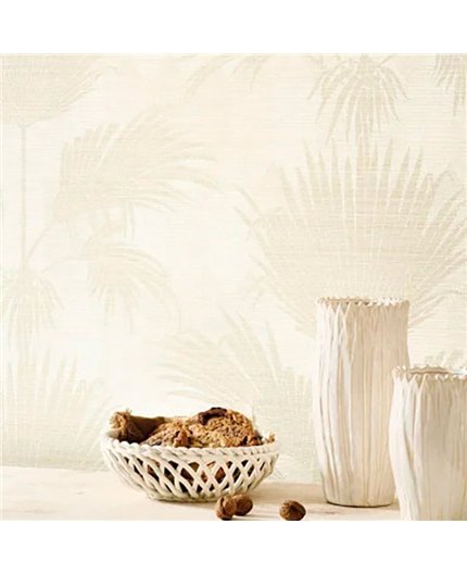 Ref.CANP202651111 ambiente con canopee palmeras Beige sobre fondo Blanco Roto