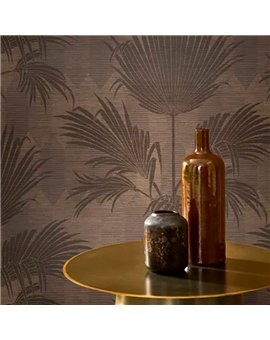 Ref.CANP202659999 estancia decorada con palmeras Dorado y fondo Marrón, canopee