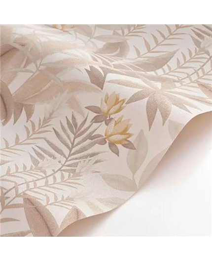 Ref.CANP202631313 ambiente con canopee jungla tropical Beige, Gris y Amarillo sobre fondo Blanco Roto