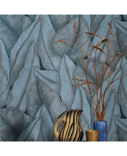 Ref.CANP202646808 foto de ambiente hojas grandes canopee fondo Azul con Gris y Topo