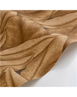 Ref.CANP202642468 ambiente con canopee hojas grandes Marrón sobre fondo Ocre