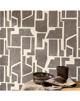 Ref.BATE202759121 estancia decorada con geométrico bloques Beige y fondo Topo, basalte
