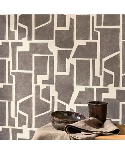 Ref.BATE202759121 estancia decorada con geométrico bloques Beige y fondo Topo, basalte