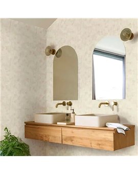 Ref.BATE202770266 ambiente con basalte textura patchwork Topo sobre fondo Blanco Roto