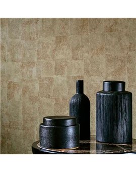 Ref.BATE202777021 ambiente con basalte textura patchwork Ocre sobre fondo Verde