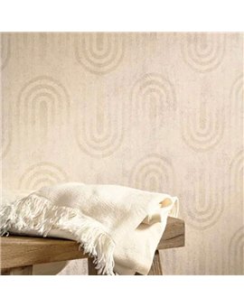 Ref.BATE202801568 ambiente real de arcos concéntricos basalte, sobre fondo Blanco Roto en tonos Beige