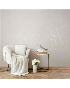 Ref.AB2499 ambiente con absolute textura estuco Gris y Nácar sobre fondo Blanco Roto