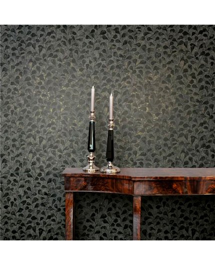 Ref.AB2503 ambiente con absolute hojas trepadoras Dorado sobre fondo Gris