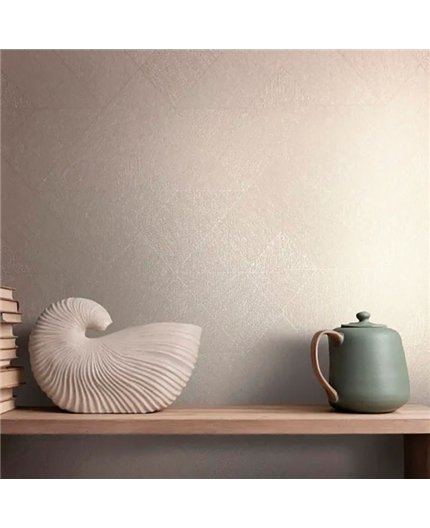 Ref.AB2546 ambiente con absolute geométrico triángulos Nácar sobre fondo Beige