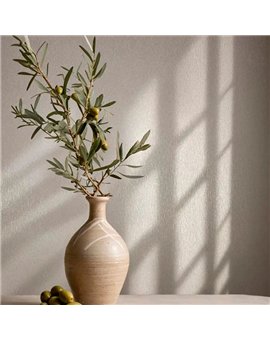 Ref.AB2536 ambiente con absolute rayado fino Nácar sobre fondo Beige