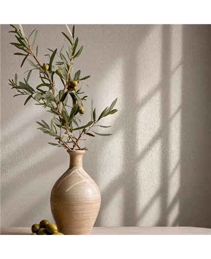 Ref.AB2536 ambiente con absolute rayado fino Nácar sobre fondo Beige