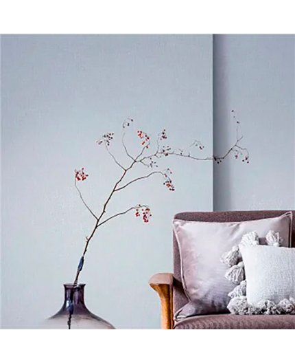 Ref.AB2542 ambiente con absolute efecto lino Blanco Roto y Plateado sobre fondo Gris