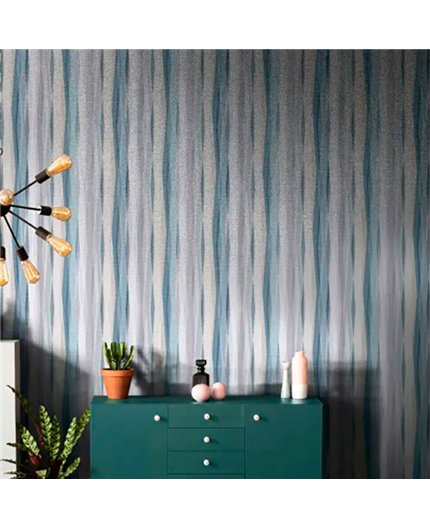 Ref.AB9009 estancia decorada con geométrico prismas Violeta, Azul, Gris, Beige y Morado y fondo Lila, absolute