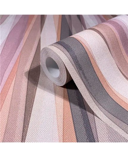 Ref.AB9007 foto de ambiente geométrico prismas absolute fondo Beige con Naranja, Marrón, Morado, Gris y Violeta