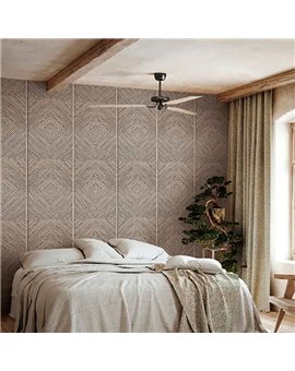 Ref.AB9018 estancia decorada con madera geométrica en Marrón, absolute