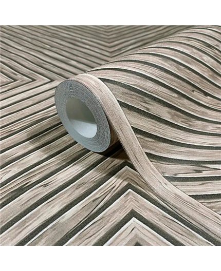 Ref.AB9018 ambiente real de madera geométrica absolute, acabado Marrón