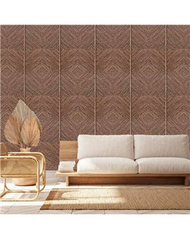 Ref.AB9020 ambiente con absolute madera geométrica en tono Marrón