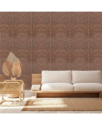 Ref.AB9020 ambiente con absolute madera geométrica en tono Marrón