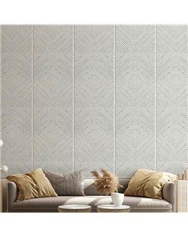Ref.AB9021 ambiente con absolute madera geométrica Topo sobre fondo Blanco Roto