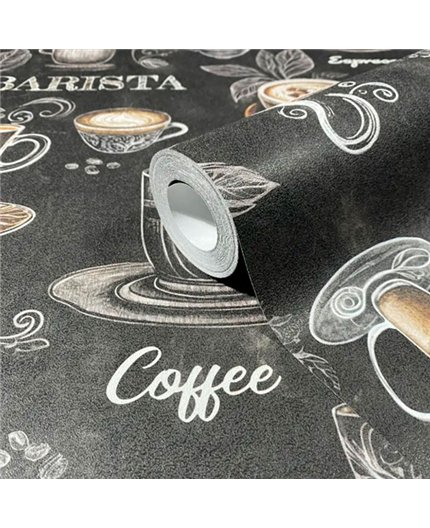 Ref.AB9045 foto de ambiente tazas de café absolute fondo Marrón con Beige, Topo y Blanco Roto