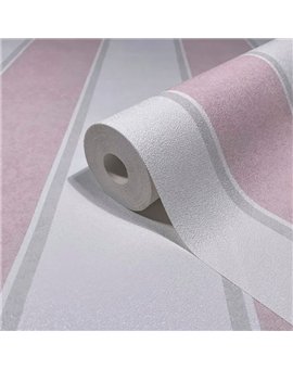 Ref.AB5606 estancia decorada con rayas con filete Rosa y Gris y fondo Blanco Roto, absolute